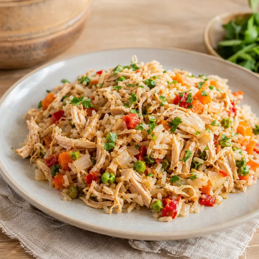Pollo casero con verduras y arroz, una de las dieciséis combinaciones del Sistema 4×4™